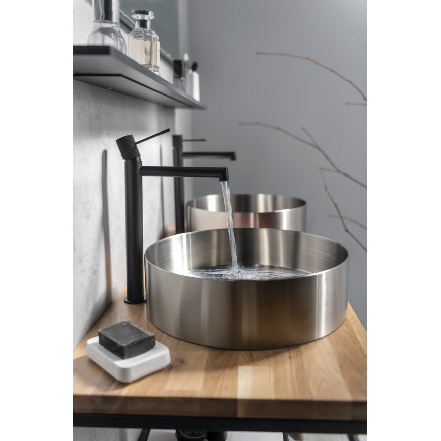 Sapho - Bateria umywalkowa SOLARIS 32 cm czarny mat