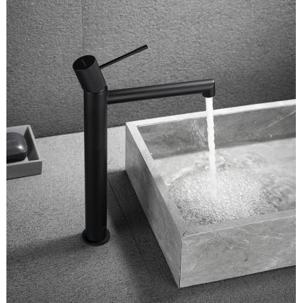 Sapho - Bateria umywalkowa SOLARIS 32 cm czarny mat