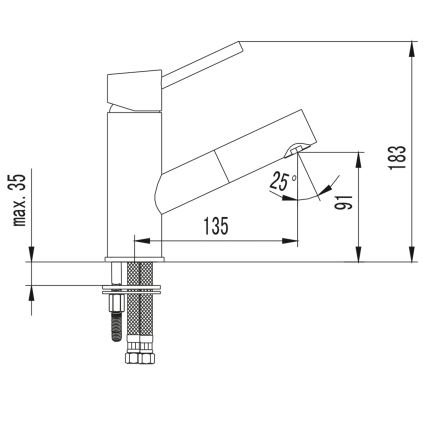 Sapho - bateria umywalkowa SOLITER 18,3 cm, błyszczący chrom