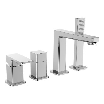 Sapho - Bateria wannowa 4-otworowa TURSI, chrom błyszczący