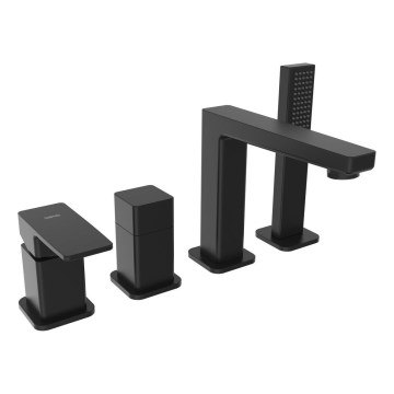 Sapho - Bateria wannowa 4-otworowa TURSI czarny mat