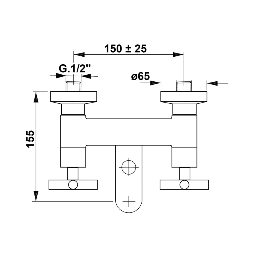 Sapho - Bateria wannowa AXIA, błyszczący chrom