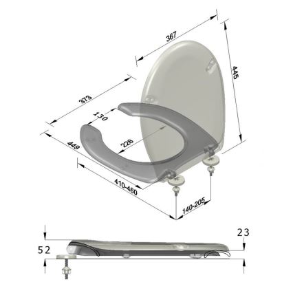 Sapho - Deska sedesowa dla osób niepełnosprawnych biały/duroplast