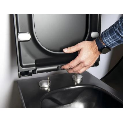 Sapho - Deska sedesowa SoftClose AVVA SLIM, matowa czerń