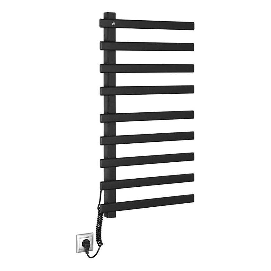 Sapho - Elektryczna suszarka do ręczników ELCOR 128W/230V 92 cm matowa czarna lewa