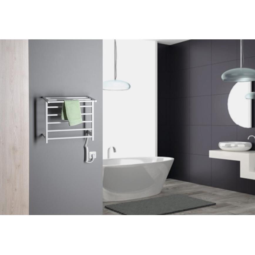 Sapho - Elektryczna suszarka do ręczników ELZOR 60W  47x50 cm biały mat