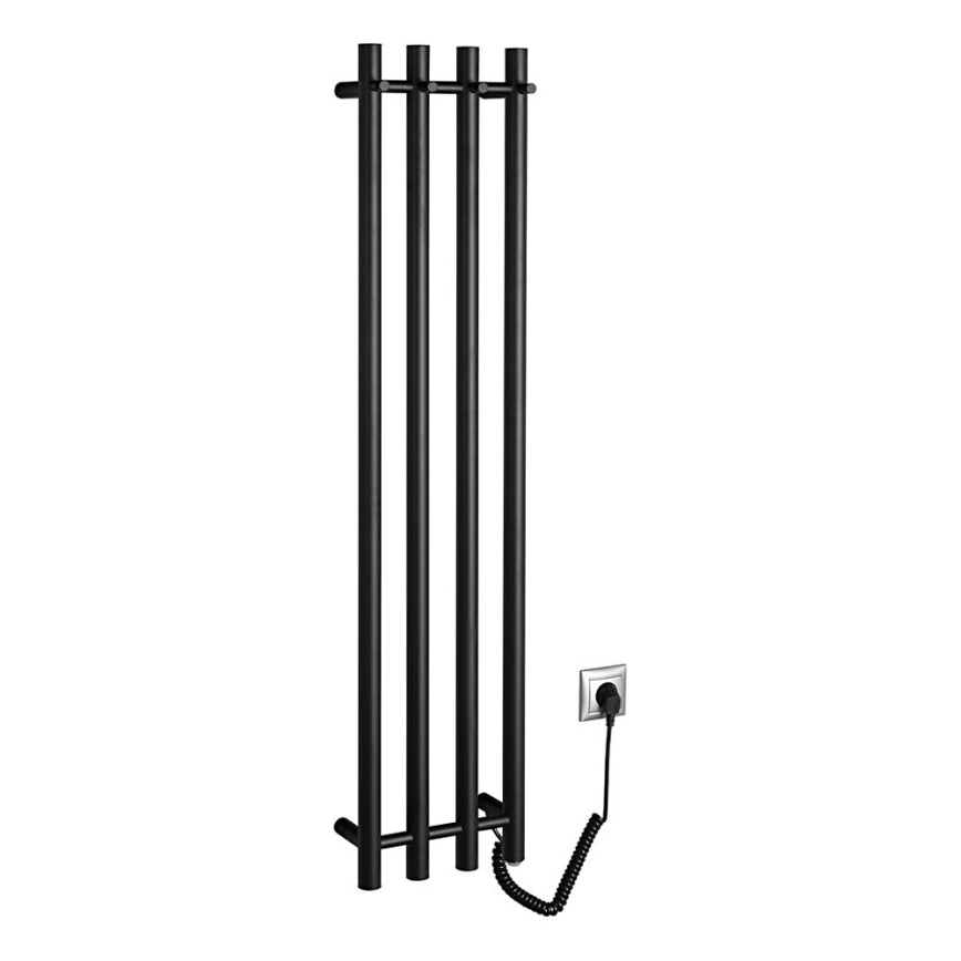 Sapho - Elektryczna suszarka do ręczników PAPINADO 85W/230V 120 cm matowy czarna prawa