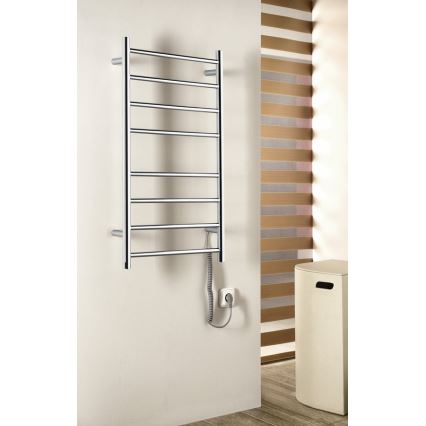 Sapho - Elektryczna suszarka do ręczników REDONDO 75W/230V 90 cm chrom błyszczący prawa obły