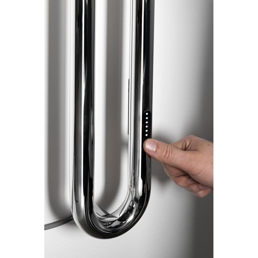 Sapho - Elektryczna suszarka do ręczników z wyłącznikiem czasowym DUOPASSO 45W 170x12 cm błyszczący chrom