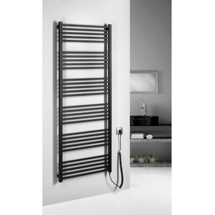 Sapho - Elektryczny suszacz do ręczników METRO-E 800W 162x60 cm, matowa czerń