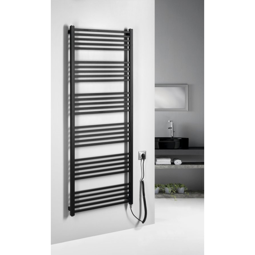 Sapho - Elektryczny suszacz do ręczników METRO-E 800W 162x60 cm, matowa czerń