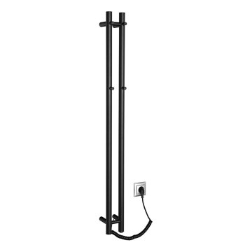 Sapho - Elektryczny suszacz do ręczników PAPINADO 40W 120x11 cm czarny mat