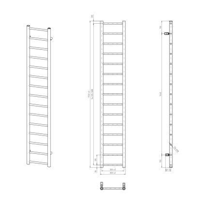 Sapho - Grzejnik łazienkowy DINA 335 W 30 x 174 cm biały