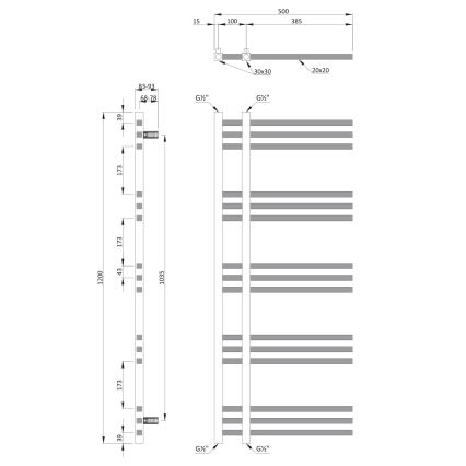 Sapho - Grzejnik łazienkowy MAGDALENA 408W/230V 50x120 cm, błyszczący chrom