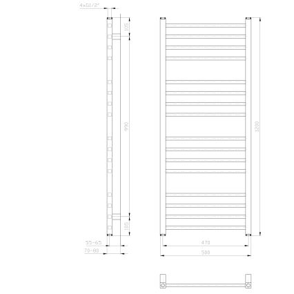 Sapho - Grzejnik łazienkowy METRO 386W 50x120 cm biały