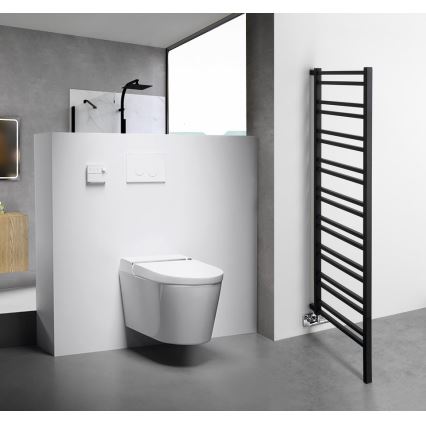 Sapho - Grzejnik łazienkowy METRO SPACE 525W 55x143 cm czarny mat
