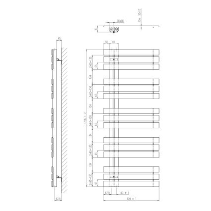 Sapho - Grzejnik łazienkowy SILVANA 123x50 cm biały