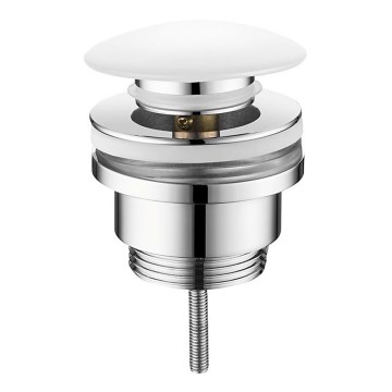 Sapho - Korek umywalkowy Click-Clack Ø 6,4 cm ceramika/chrom błyszczący