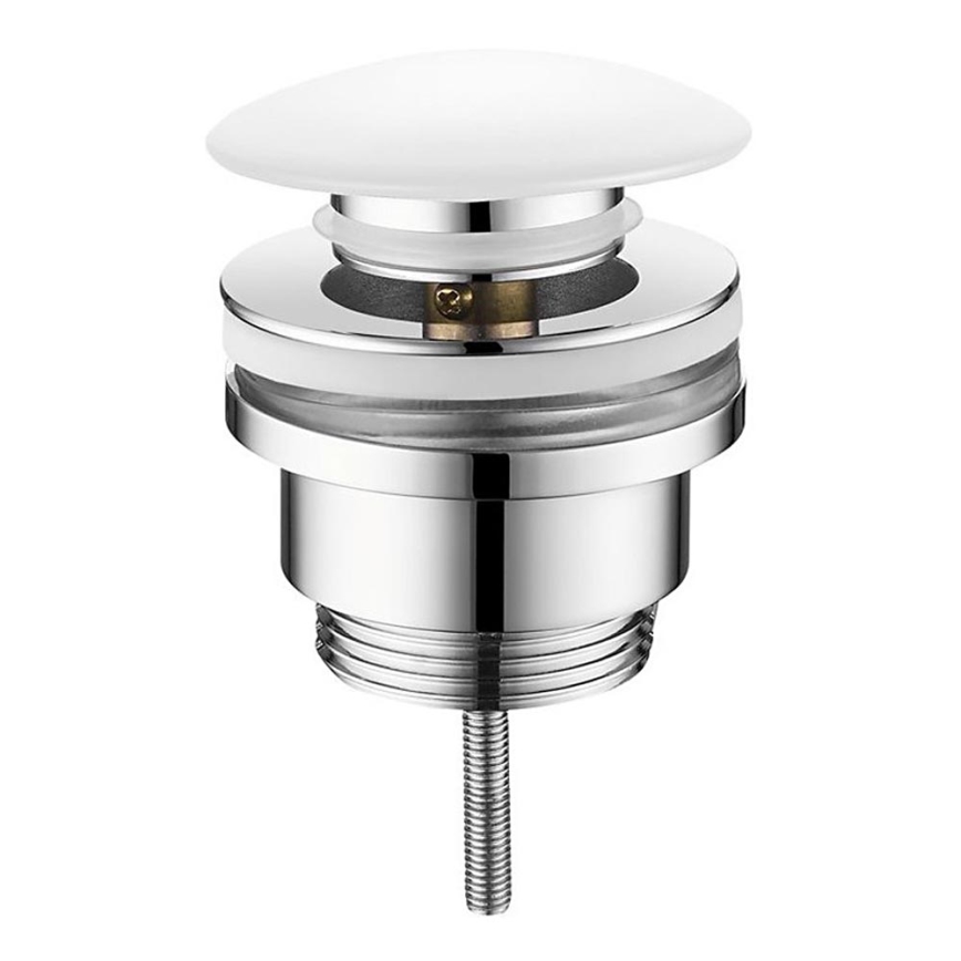 Sapho - Korek umywalkowy Click-Clack Ø 6,4 cm ceramika/chrom błyszczący