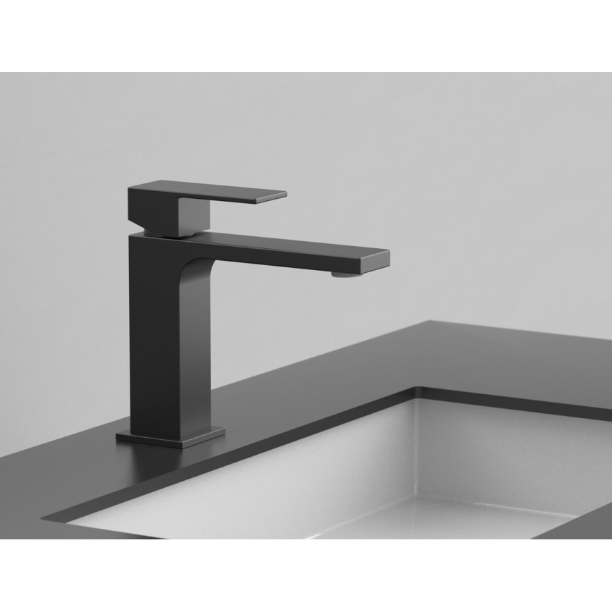 Sapho - Kran do umywalki CUBEMIX 15,3 cm matowy czarny