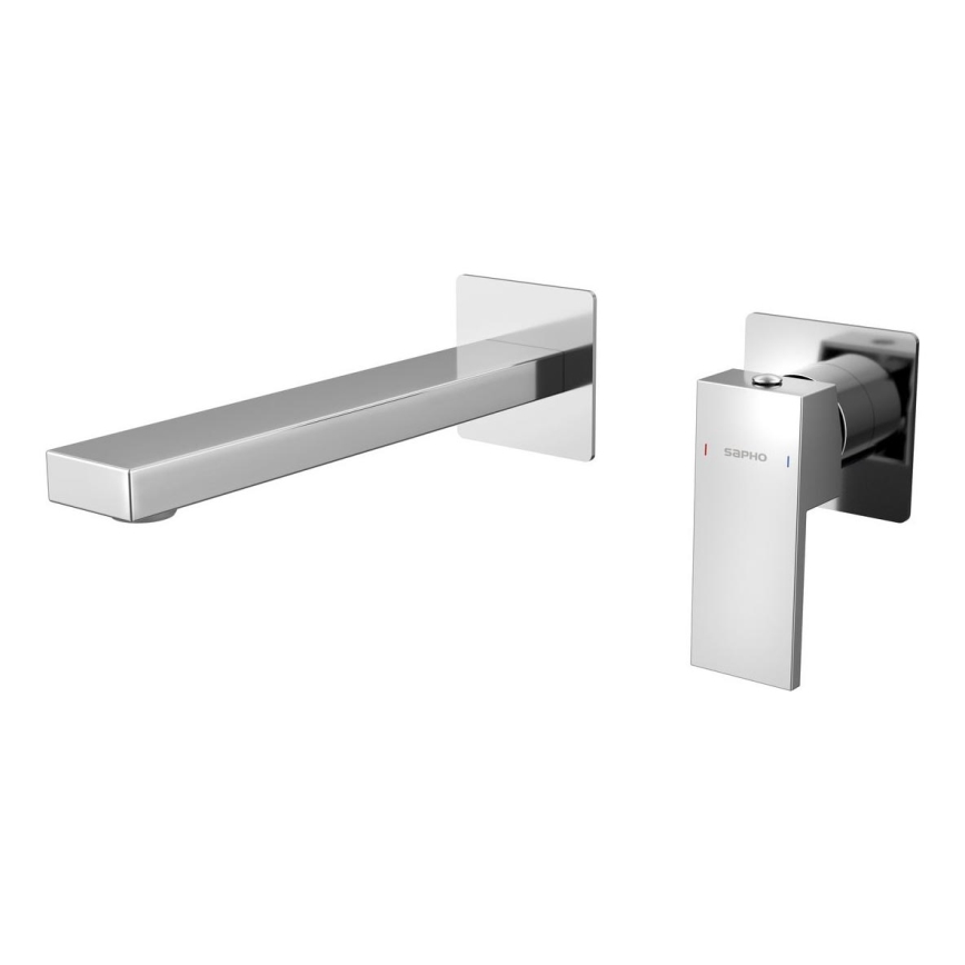 Sapho - Kran do umywalki do montażu podtynkowego CUBEMIX chrom błyszczący