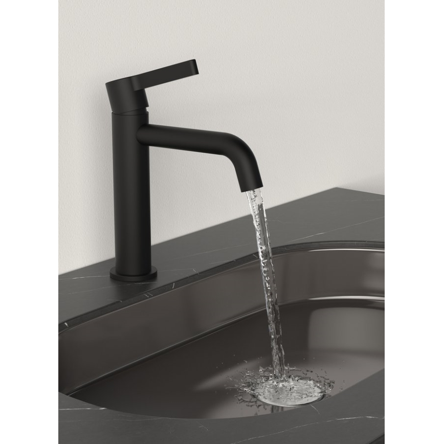 Sapho - Kran do umywalki ICONIC 18,7 cm matowy czarny