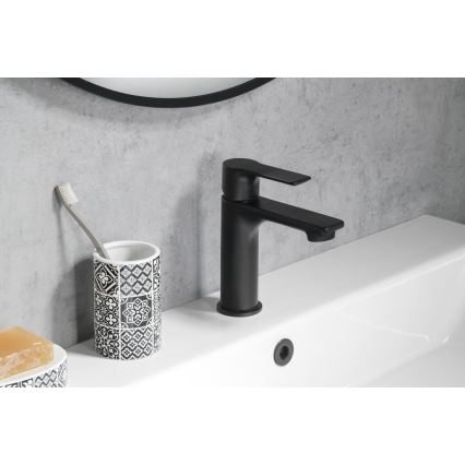 Sapho - Kran do umywalki PAX 16,5 cm matowy czarny
