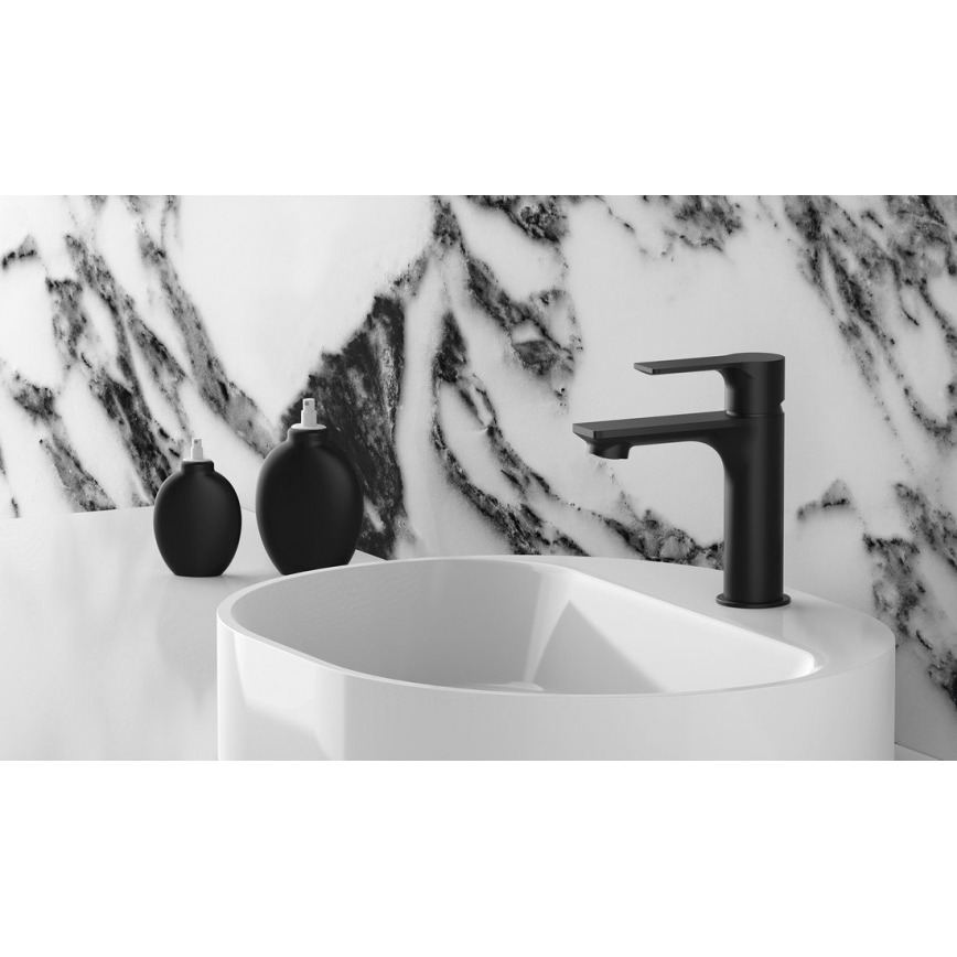Sapho - Kran do umywalki PAX 16,5 cm matowy czarny