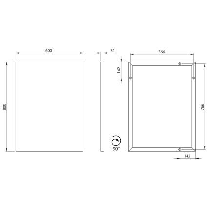 Sapho - Lustro AROWANA 60x80 cm błyszczący chrom