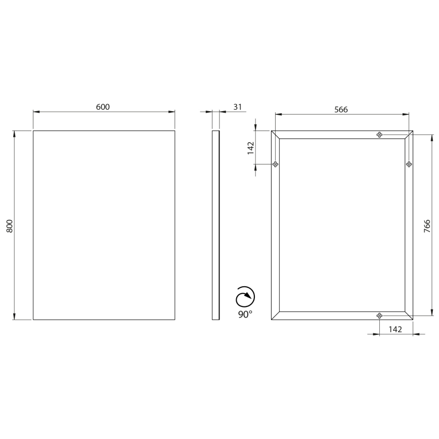Sapho - Lustro AROWANA 60x80 cm błyszczący chrom
