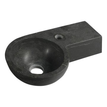 Sapho - Narożna wisząca umywalka BLOK 40x23 cm prawa/antracyt