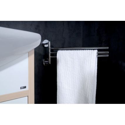 Sapho - Obrotowy ścienny wieszak na ręczniki X-ROUND 19,5x45 cm, chrom błyszczący
