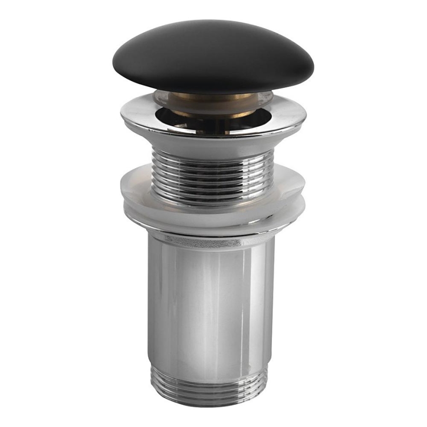 Sapho - odpływ umywalkowy śr. 7 cm, matowy czarny / błyszczący chrom