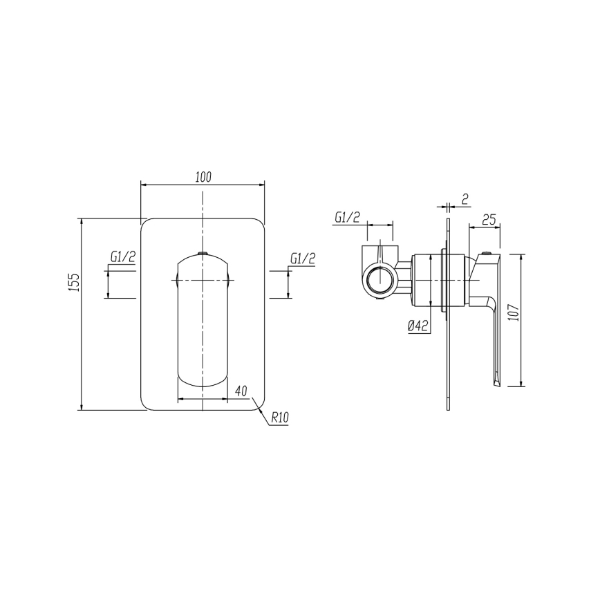 Sapho - Podtynkowa bateria prysznicowa MIXONA, błyszczący chrom