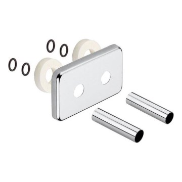 Sapho - Rozeta kryjąca do przyłącza środkowego TWIN, szczotkowana stal nierdzewna