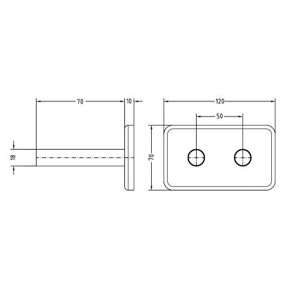 Sapho - Rozeta maskująca do środkowego podłączenia TWIN matowa czarna