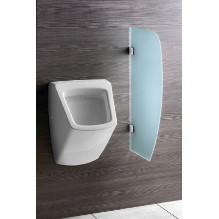 Sapho - Ścianka działowa do pisuarów 40x80 cm mleczne szkło