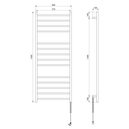 Sapho - Suszarka elektryczna do ręczników ESKINADO 130W 150x60 cm stal nierdzewna/błyszczący chrom