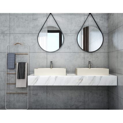 Sapho - Umywalka nablatowa 58x36 cm beton/beżowa