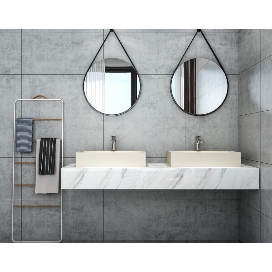 Sapho - Umywalka nablatowa 58x36 cm beton/beżowa