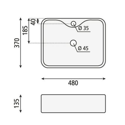 Sapho - Umywalka nablatowa BALENA 48x37 cm ceramiczna/biała