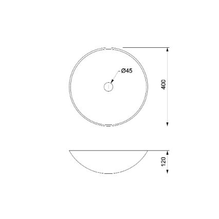 Sapho - Umywalka nablatowa BLOK Ø 40 cm brązowy/kamień