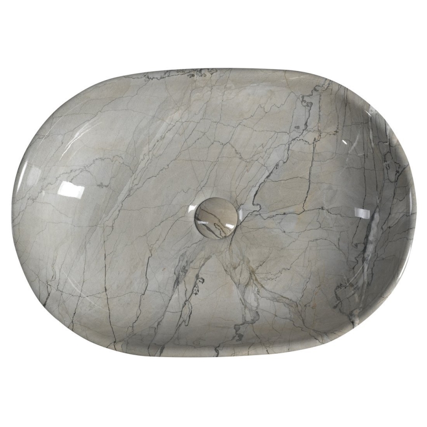 Sapho - Umywalka nablatowa DALMA 59x42 cm ceramika/szary