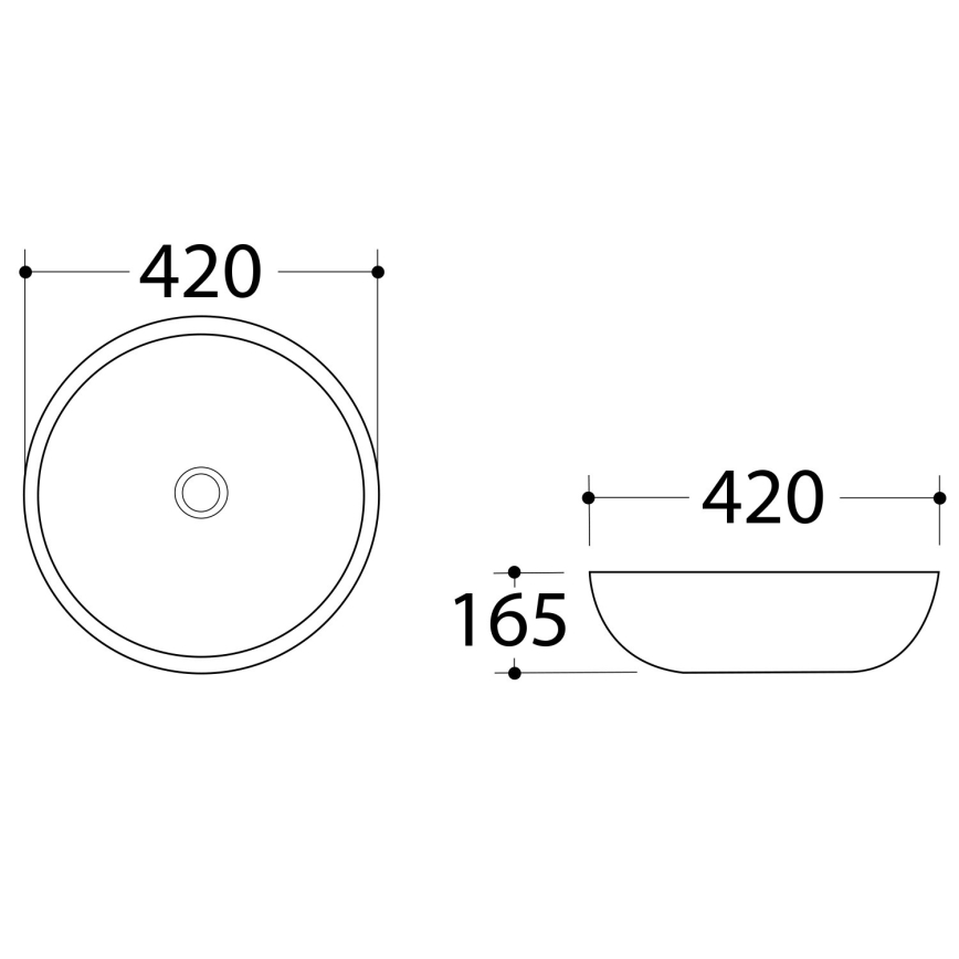 Sapho - Umywalka nablatowa DALMA, średnica 42 cm, ceramika, wykończenie Carrara, biały