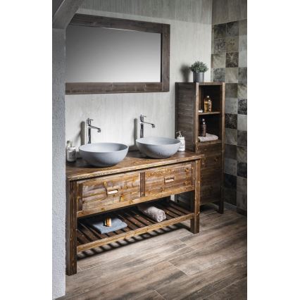 Sapho - Umywalka nablatowa FORMIGO, śr. 39 cm, beton/matowy szary