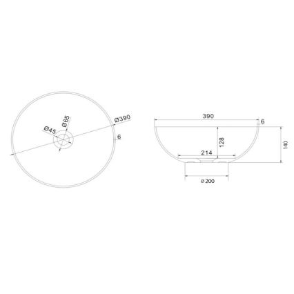 Sapho - Umywalka nablatowa FORMIGO Ø 39 cm beton/antracyt