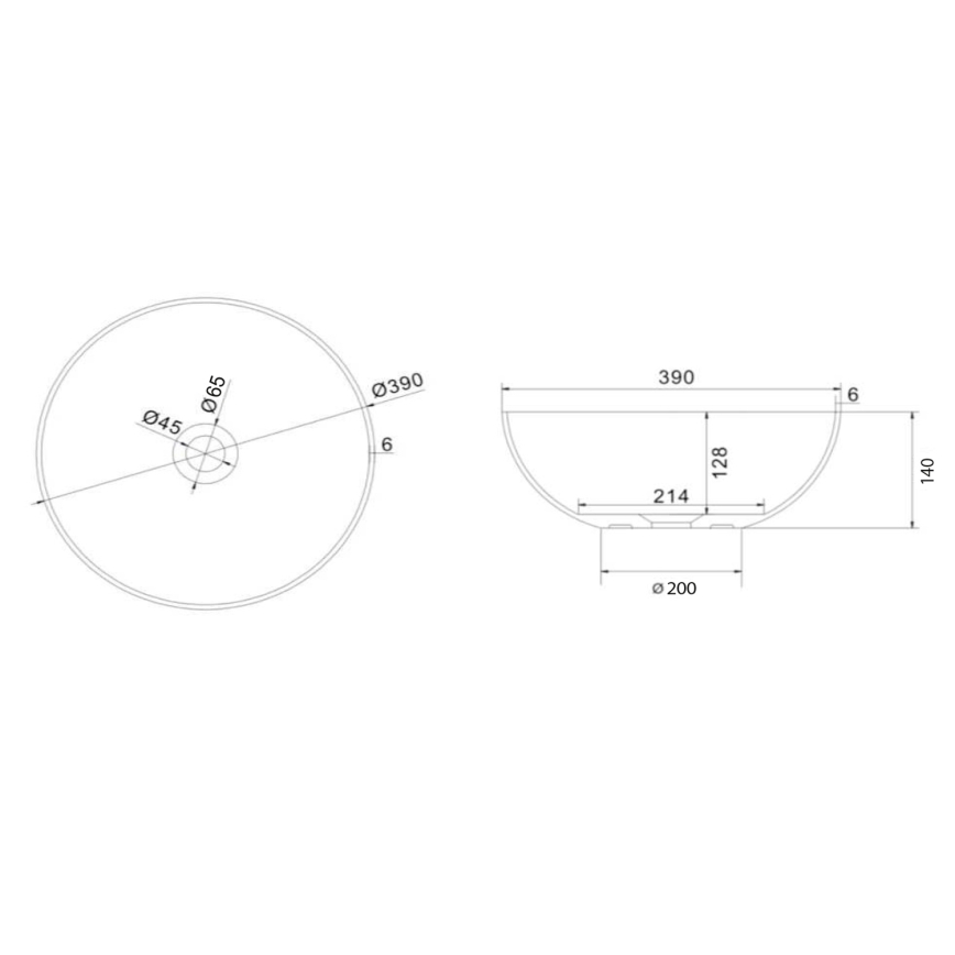 Sapho - Umywalka nablatowa FORMIGO Ø 39 cm beton/antracyt