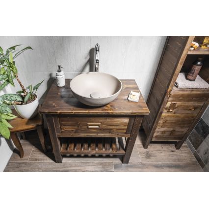 Sapho - Umywalka nablatowa FORMIGO Ø 39 cm beton/piaskowy