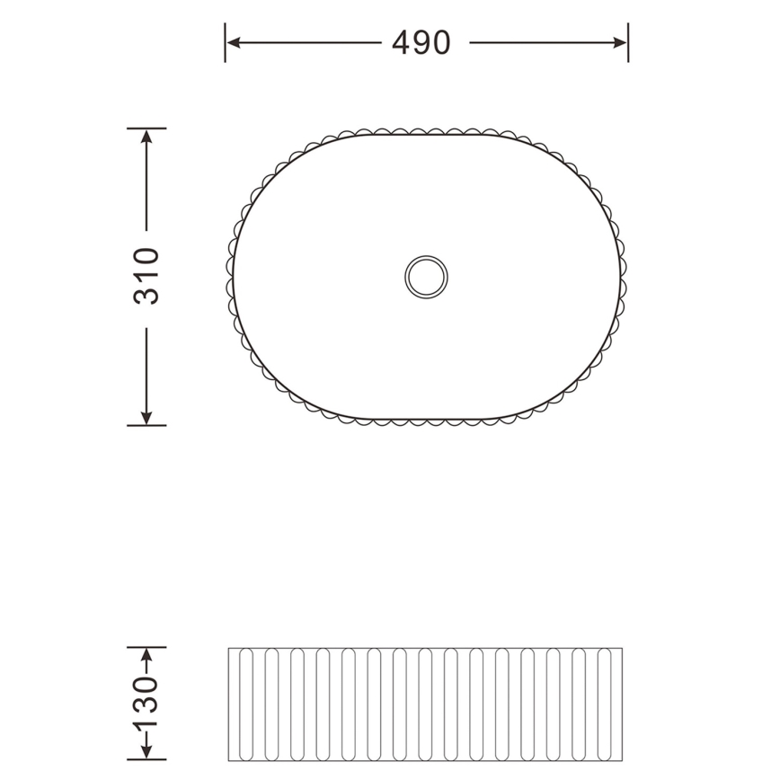Sapho - Umywalka nablatowa PICOBELLO 49x31 cm ceramika/biała