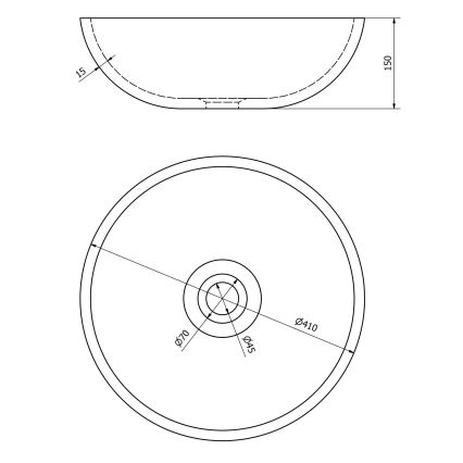 Sapho - Umywalka nablatowa PRIORI śr. 41 cm ceramika/szara
